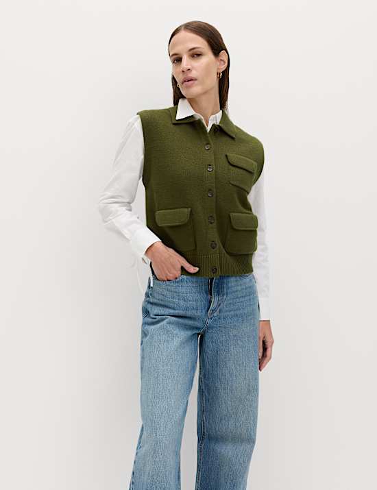 Cotton Rich Pocket Knitted Waistcoat