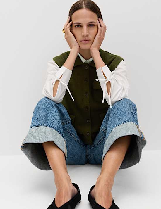 Cotton Rich Pocket Knitted Waistcoat