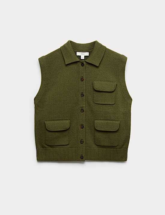 Cotton Rich Pocket Knitted Waistcoat
