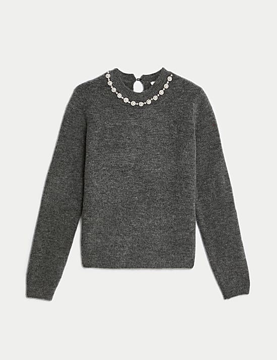 Embellished Crew Neck Jumper