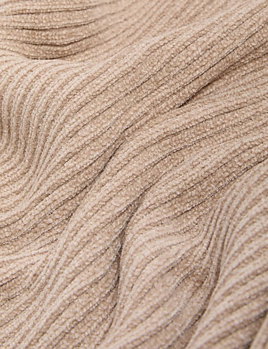 סריג ריב מבד שניל עם צווארון עגול