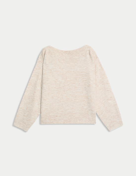 Slash Neck Relaxed Jumper with Alpaca