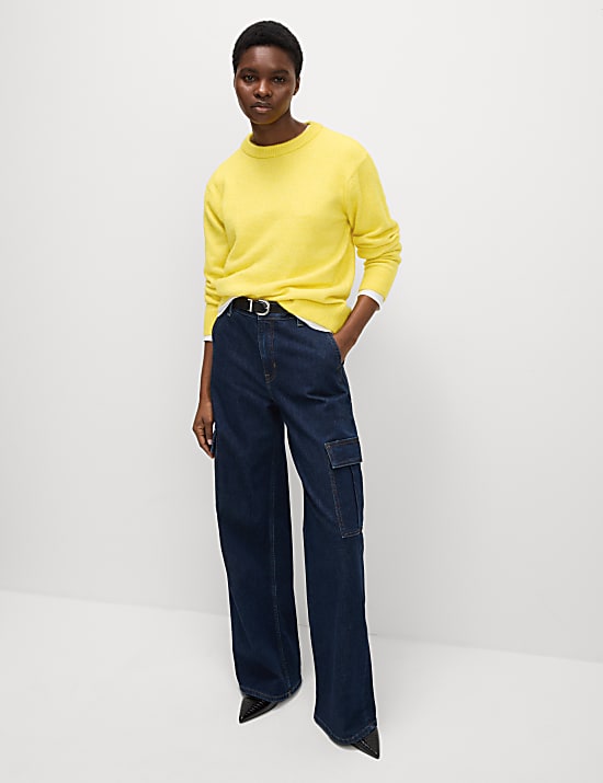 Textured Relaxed Jumper with Alpaca