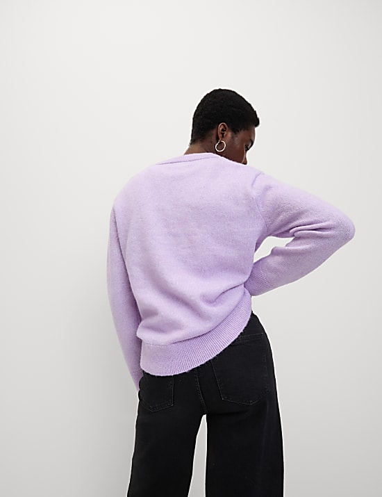 Textured Relaxed Jumper with Alpaca