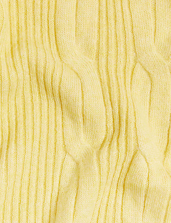 Cable Knit Crew Neck Jumper with Wool