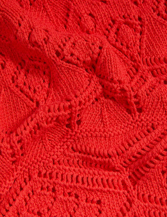 Atasan Rajut Bertekstur Katun Murni Slim Fit