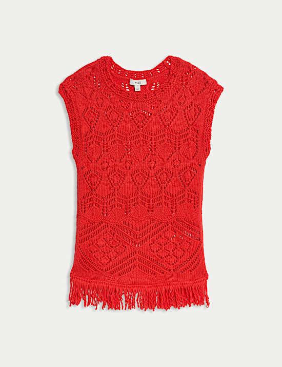 Atasan Rajut Bertekstur Katun Murni Slim Fit