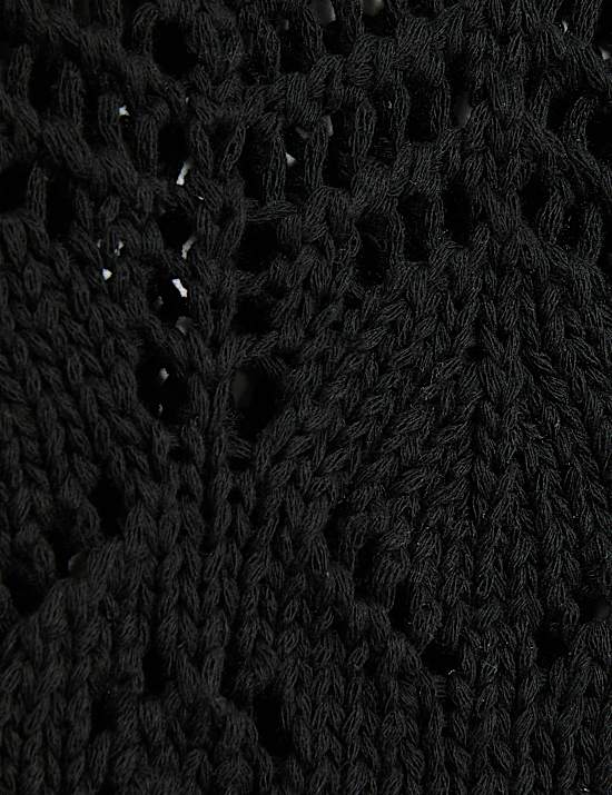 Slim-fit top van zuiver katoen met structuur