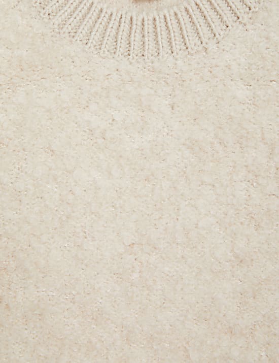 Rompi Rajutan Kerah Bundar Bertekstur