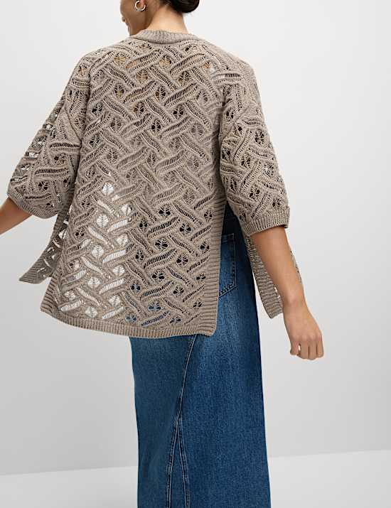 Textured Edge to Edge Longline Cardigan