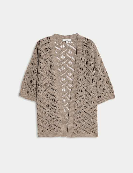 Strukturovaný dlouhý kardigan bez zapínání