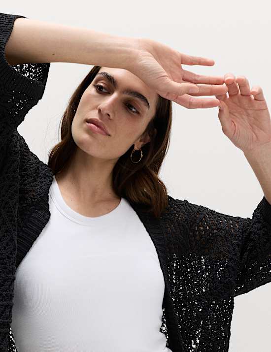 Textured Edge to Edge Longline Cardigan