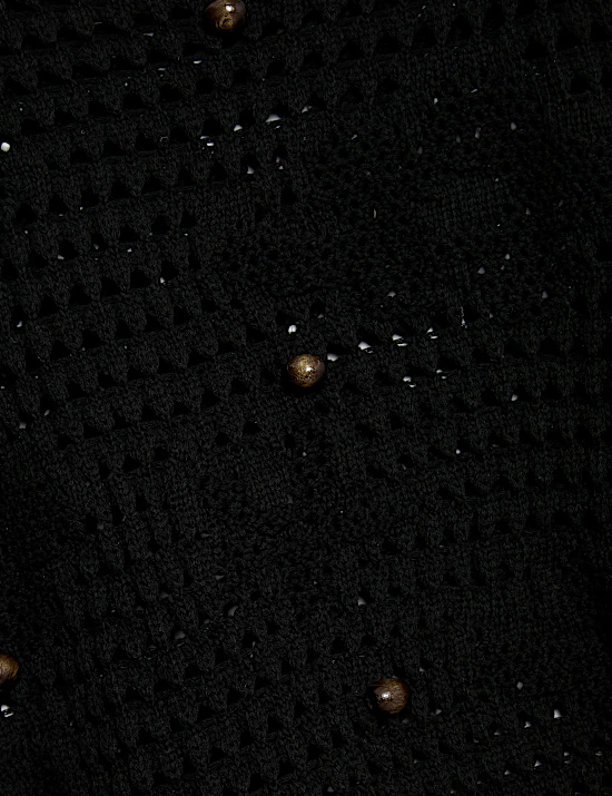 Cotton Blend Open Stitch Relaxed Cropped Jumper