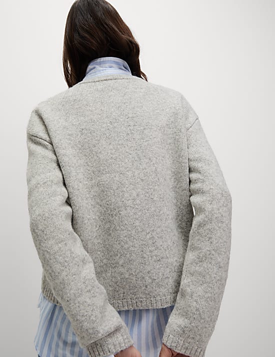 C&aacute;rdigan de lana texturizada de corte holgado