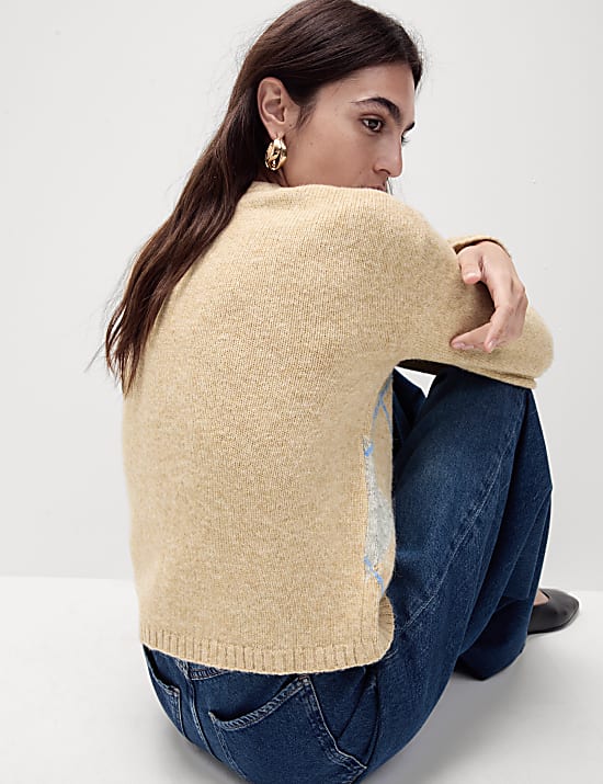 Gilet &eacute;cossais &agrave; col rond avec laine