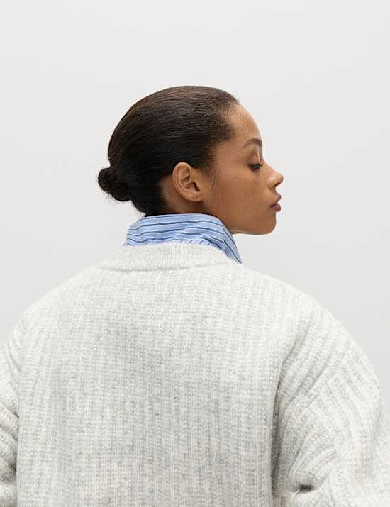 Ribbed Relaxed Jumper with Alpaca