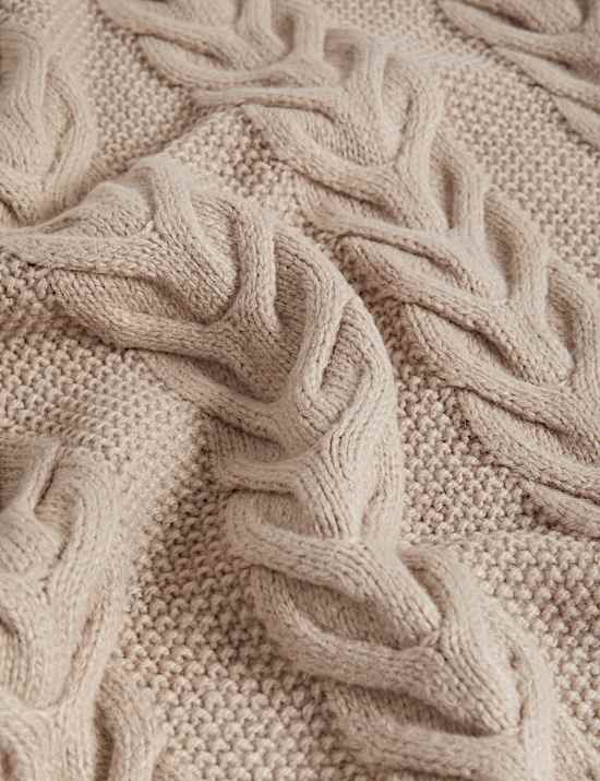 Recycled Blend Cable Knit Roll Neck Jumper