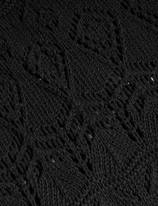 Cotton Blend Textured Crew Neck Beach Dress