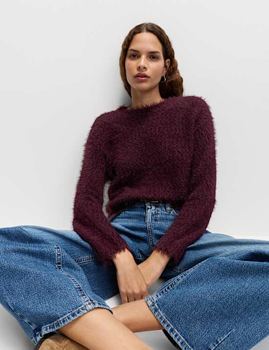 Textured Crew Neck Jumper