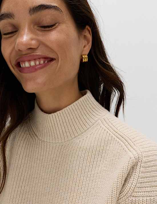 Lambswool Blend Funnel Neck Jumper