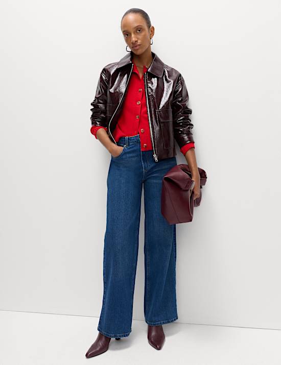 Lambswool Blend Crew Neck Cardigan