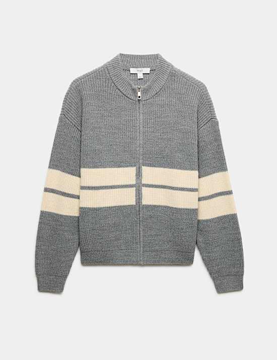 Striped Relaxed Knitted Jacket