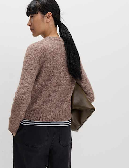 Cardigan en laine à col rond