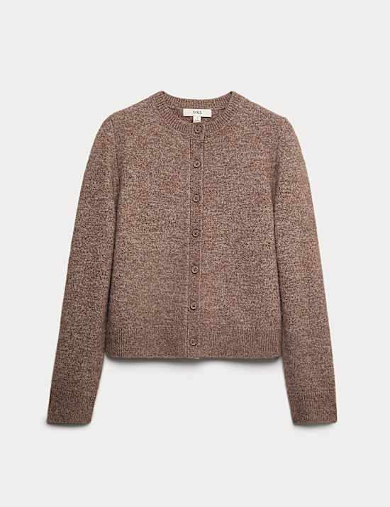 Cardigan en laine à col rond