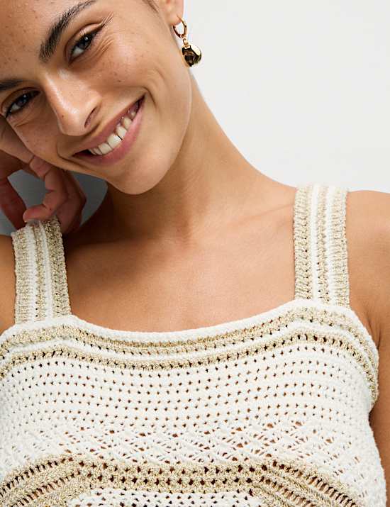 Camiseta de punto de algod&oacute;n metalizada