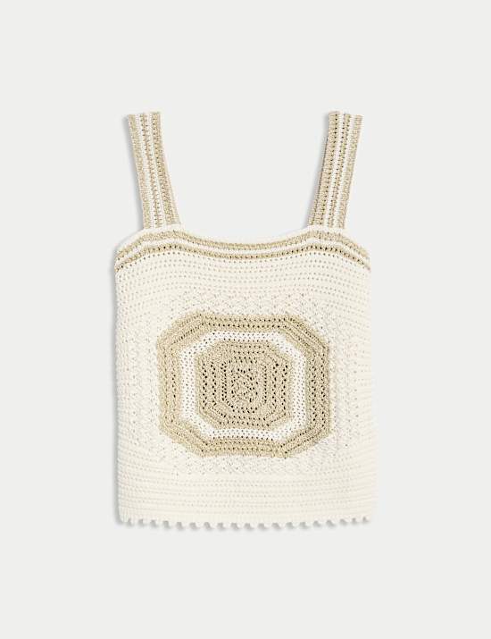 Cotton Rich Metallic Knitted Vest