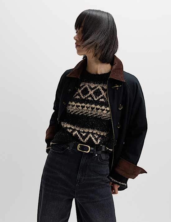 Bouclé Fair Isle Crew Neck Jumper