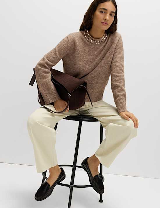 Embellished Relaxed Jumper with Wool