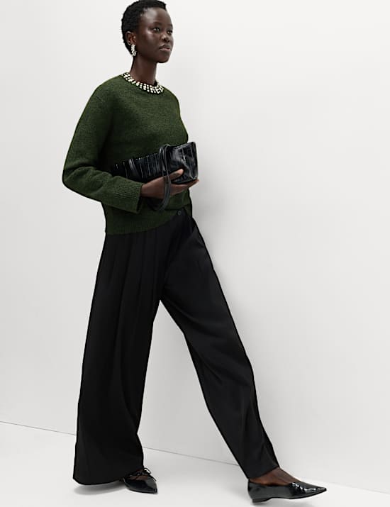 Embellished Relaxed Jumper with Wool