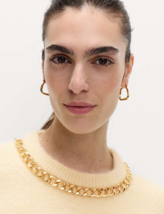 Chain Detail Crew Neck Jumper with Wool