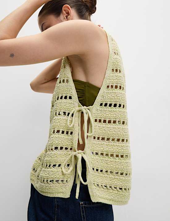 Cotton Rich Textured Slim Fit Vest