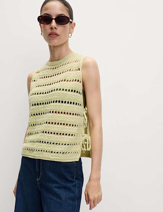 Cotton Rich Textured Slim Fit Vest