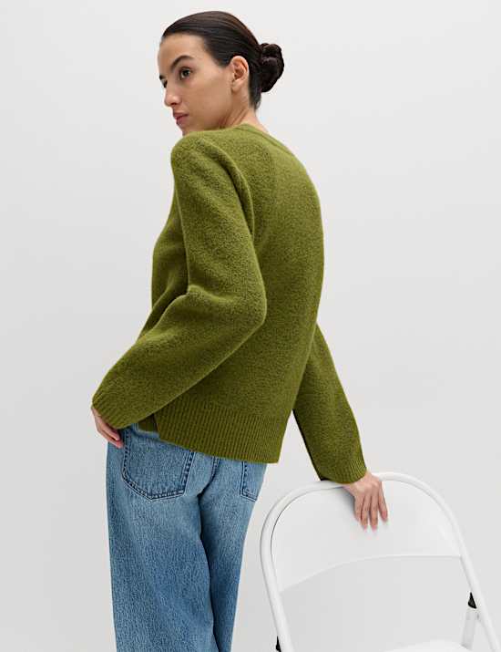Crew Neck Relaxed Jumper with Wool