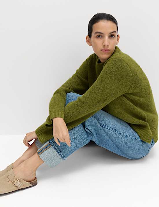 Crew Neck Relaxed Jumper with Wool
