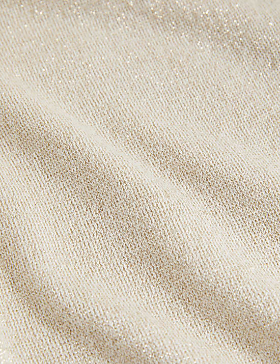 Metallic V-Neck Knitted Waistcoat