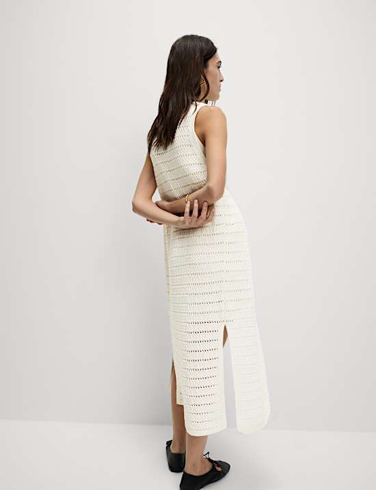 Open Stitch V-Neck Knitted Waistcoat