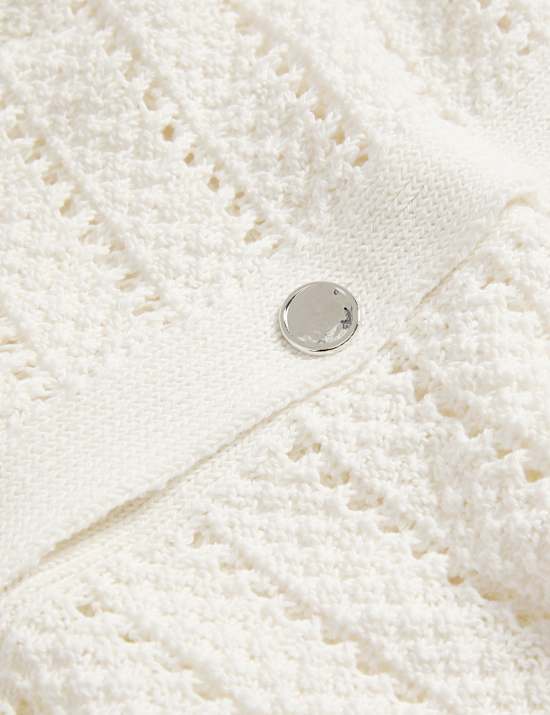 Open Stitch V-Neck Knitted Waistcoat