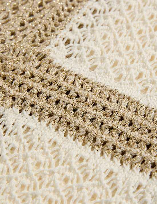 Μίντι μεταλλιζέ φόρεμα με τετράγωνη λαιμόκοψη, με υψηλή περιεκτικότητα σε βαμβάκι