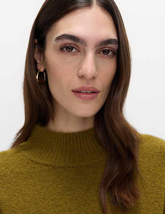 Funnel Neck Relaxed Jumper With Wool