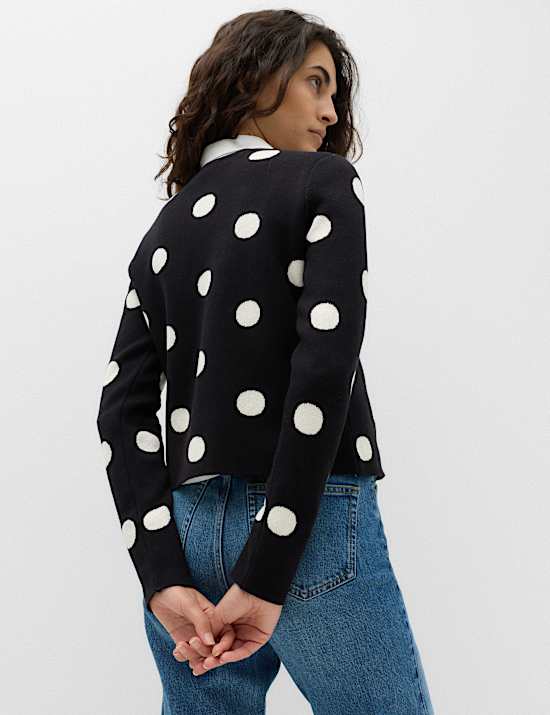 Cotton Rich Polka Dot Cardigan