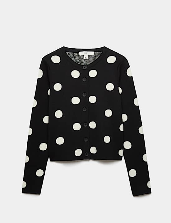 Cotton Rich Polka Dot Cardigan