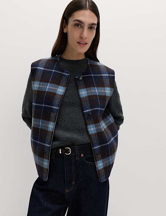 Pull en laine à encolure ronde et motif texturé