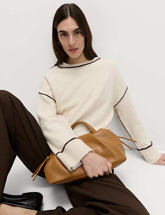 Tipped Detail Relaxed Fit Jumper