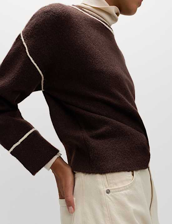 Tipped Detail Relaxed Fit Jumper