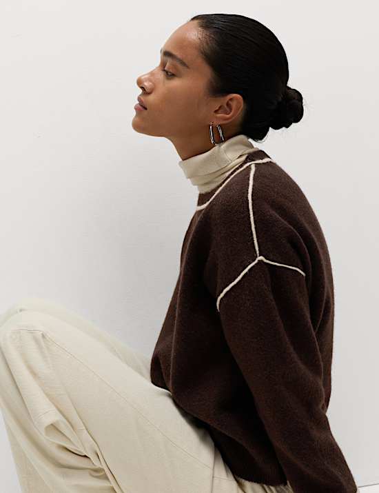 Tipped Detail Relaxed Fit Jumper