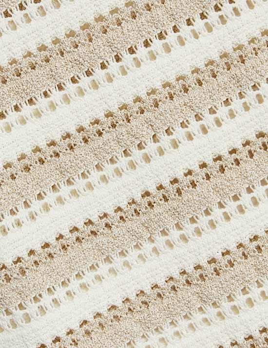 Robe en maille de coton &agrave; rayures